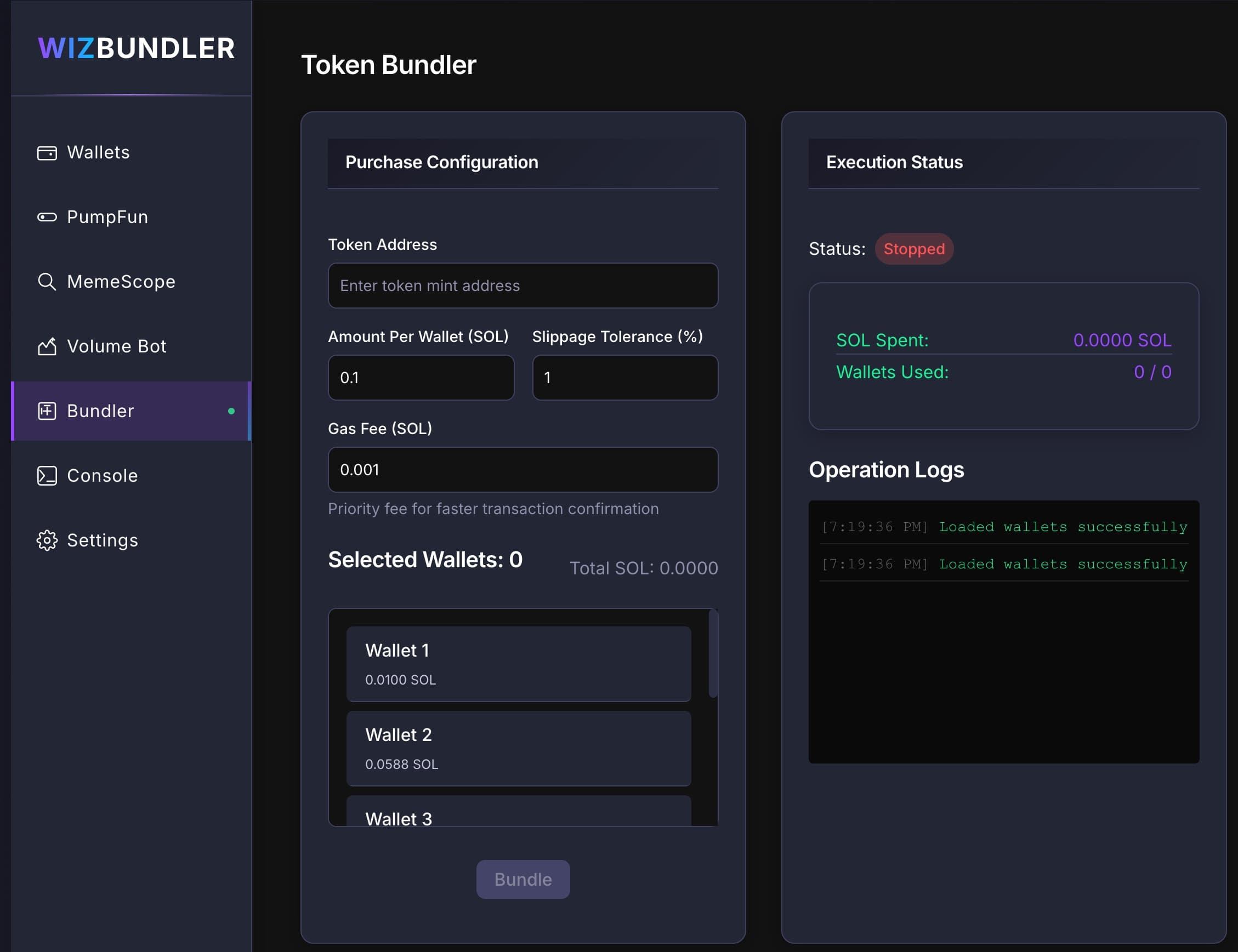 WizBundler Dashboard